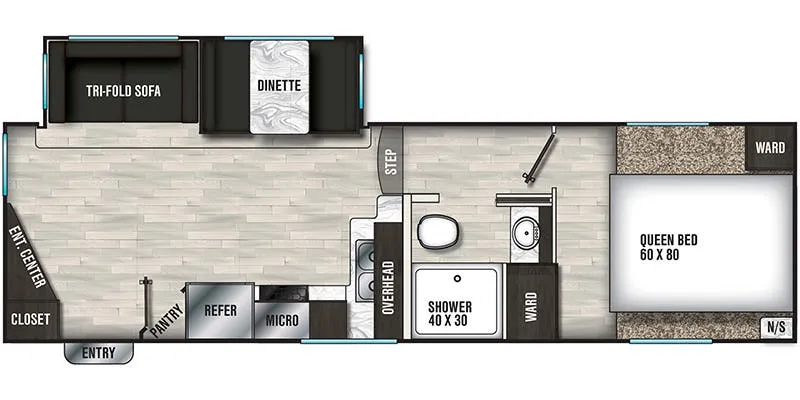 Shasta Phoenix X-lite 25RE floor plan