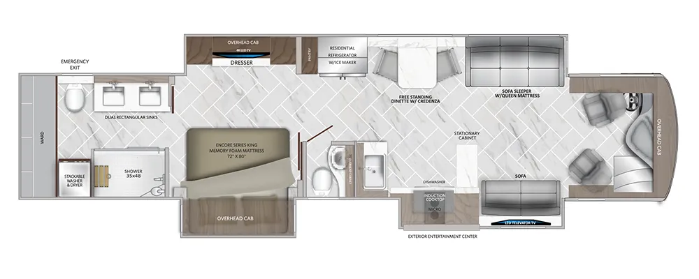 2026 American Coach American Eagle 45K - Floor plan