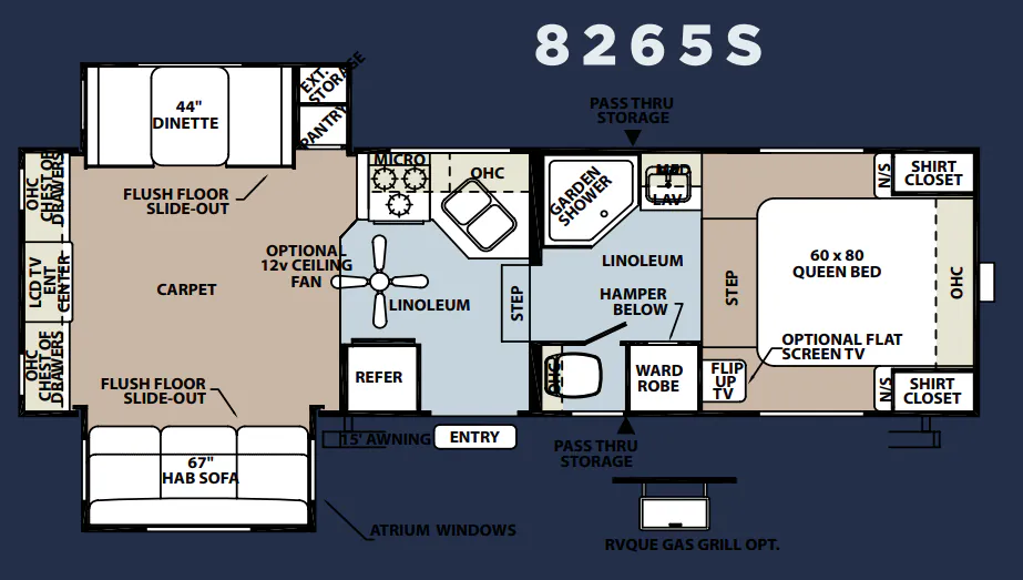 Forest River Rockwood Signature Ultra Lite 8265S floor plan