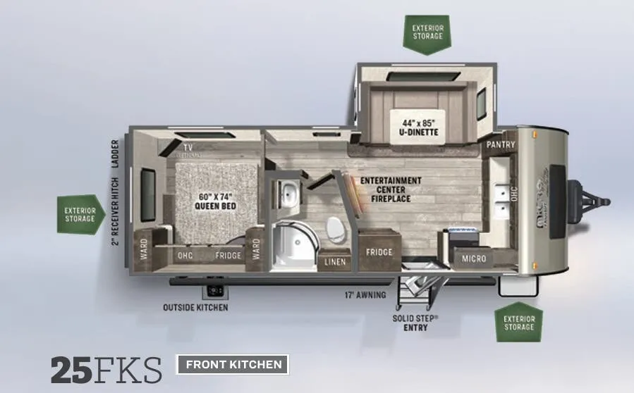 Forest River Flagstaff Micro Lite 25FKS floor plan