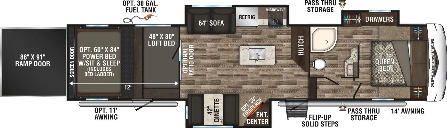 K-Z Sportster 373TH12 floor plan