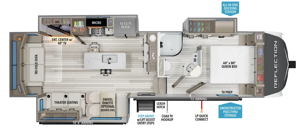 2026 Grand Design Reflection 303RLS floor plan