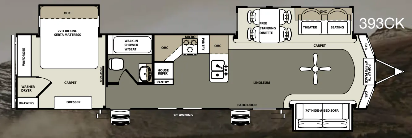 Forest River Sierra Destination 393CK floor plan