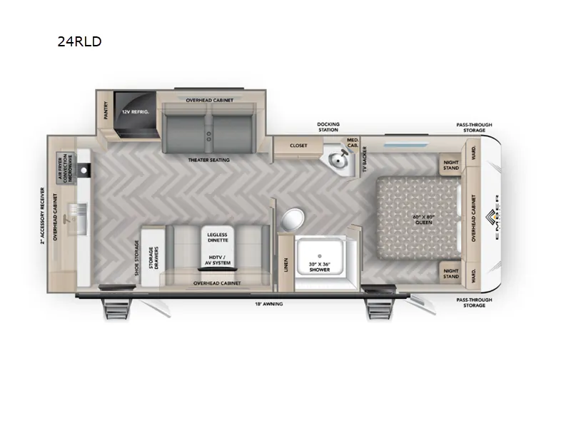 2025 Ember RV E-Series 24RLD - Floor plan