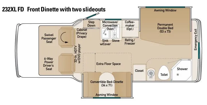 Coach House Platinum 232XL FD floor plan