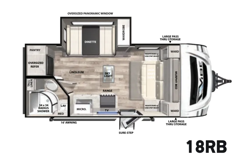 Forest River Vibe 18RB floor plan