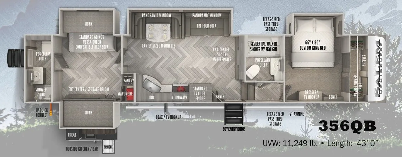 Forest River Salem Hemisphere 356QB floor plan
