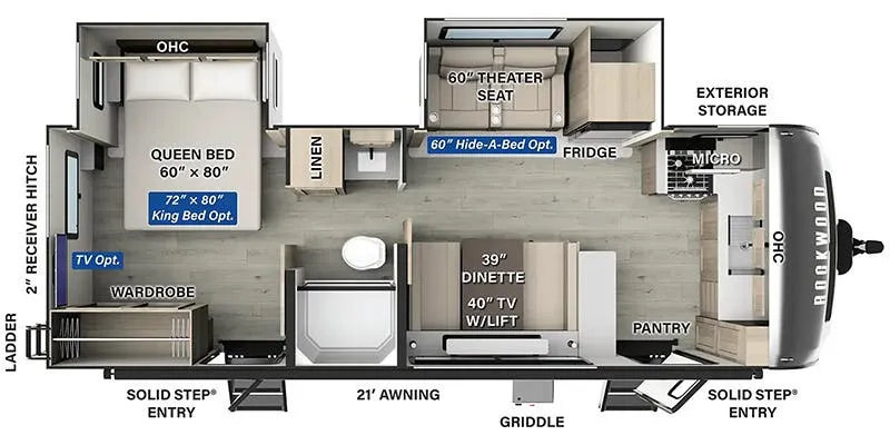2025 Forest River Rockwood Ultra Lite 2619FK floor plan