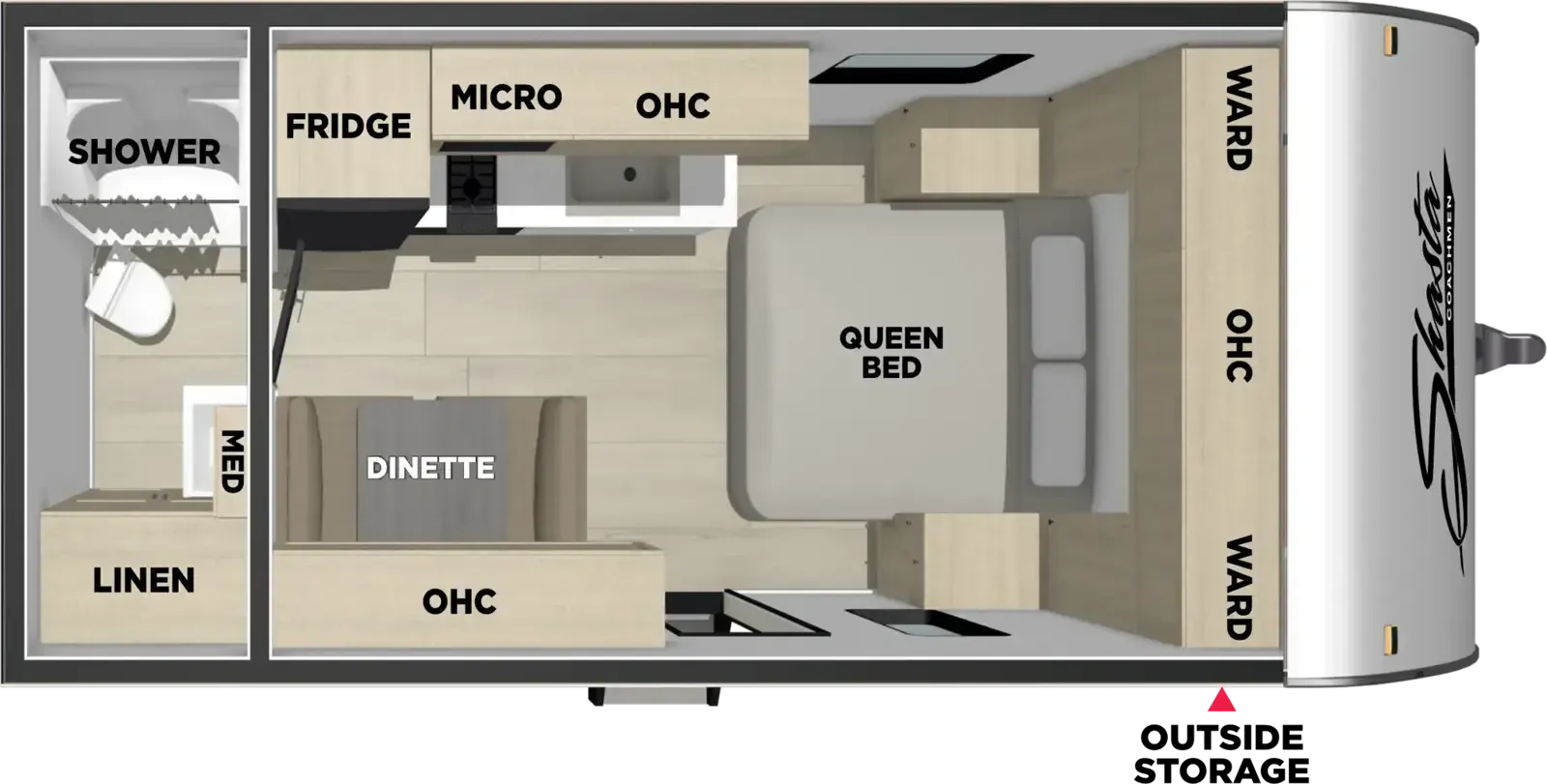 Shasta Compact 18FQ floor plan