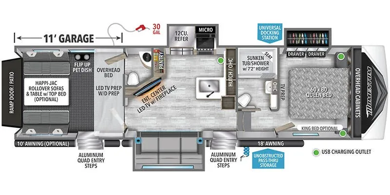 Grand Design Momentum G-Class 320G floor plan