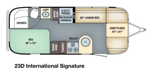 Airstream International 23D floor plan