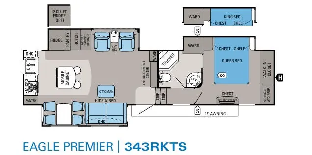 Jayco Eagle Premier 343RKTS floor plan