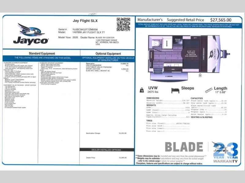 2026 Jayco Jay Flight SLX 140TBW - Photo 3