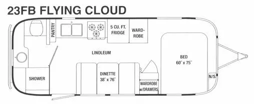 Airstream Flying Cloud 23FB floor plan