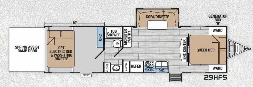 Forest River XLR Hyperlite 29HFS floor plan