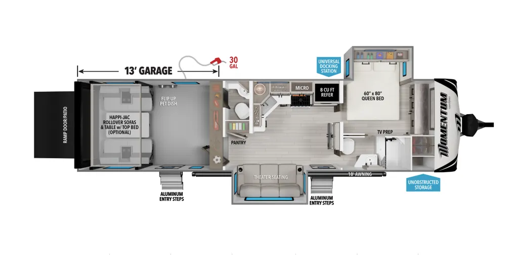 2026 Grand Design Momentum G-Class 31G floor plan