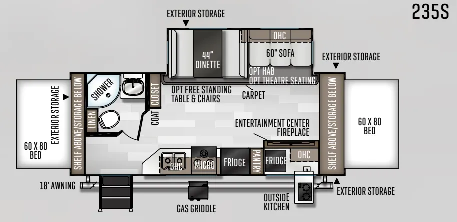 Forest River Rockwood Roo 235S floor plan