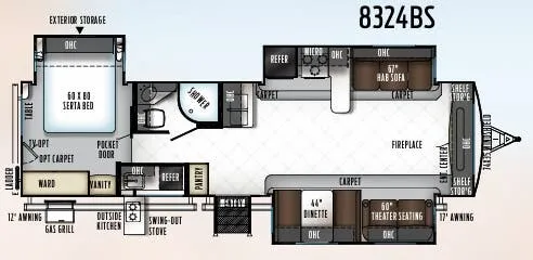 Forest River Rockwood Signature Ultra Lite 8324BS floor plan