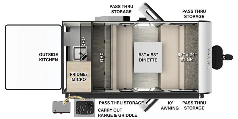 Forest River Rockwood Geo Pro G14D floor plan