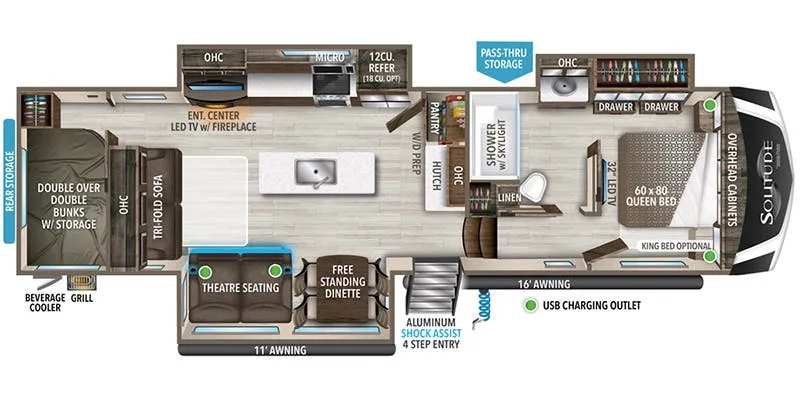 Grand Design Solitude 3550BH-R floor plan