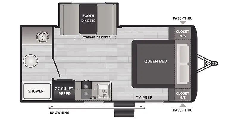 Keystone Hideout Sport 179RB floor plan