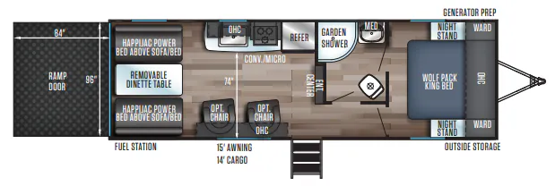 2019 Forest River Cherokee Wolf Pack 24PACK14+ floor plan