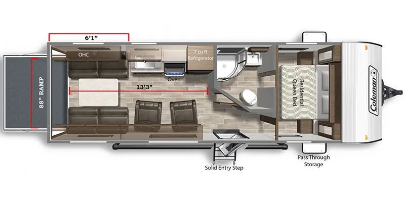 2019 Dutchmen Coleman Lantern Series 250TQ floor plan