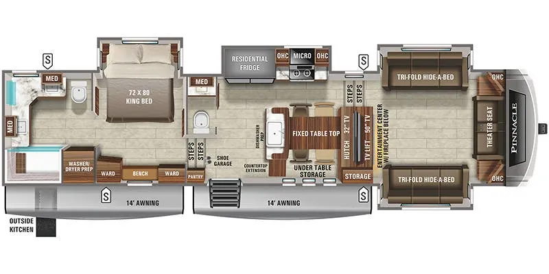 Jayco Pinnacle 38FLGS floor plan