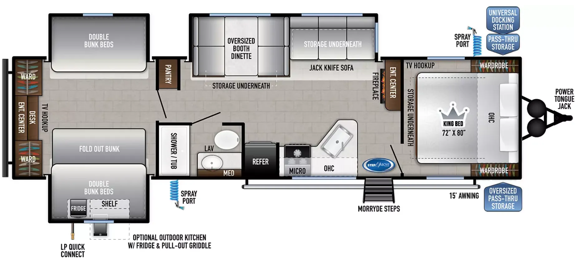 East to West Silver Lake 31K3S floor plan