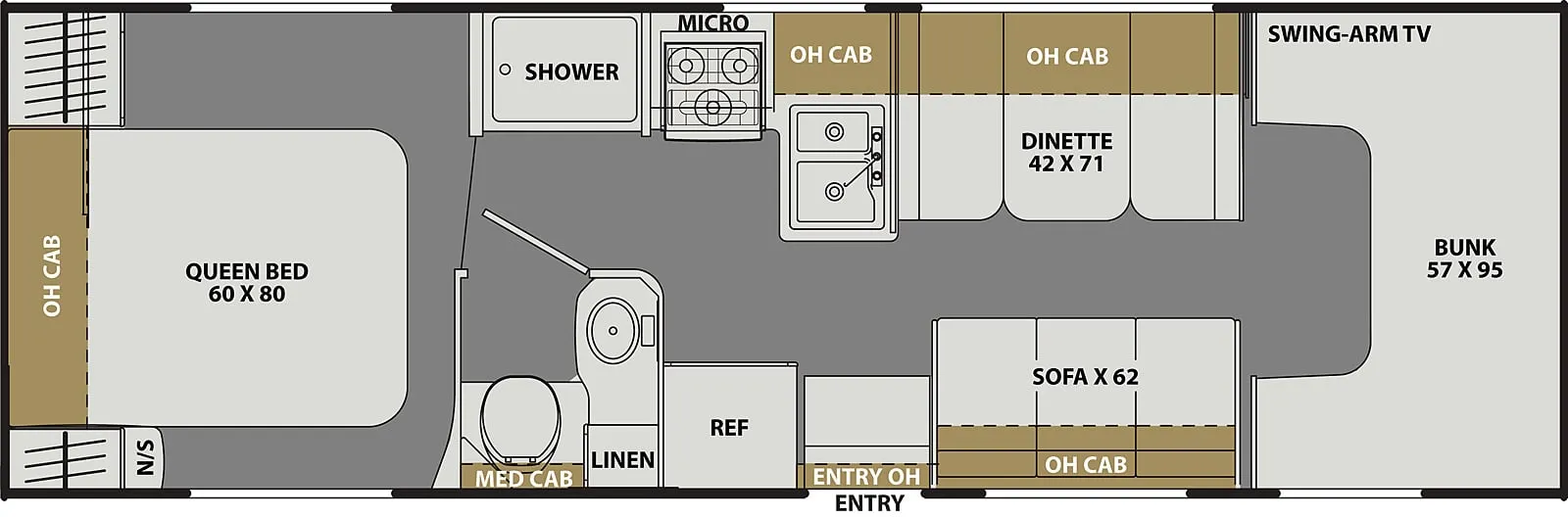 2024 Coachmen Freelander 27QB Chevy 3500 - Floor plan