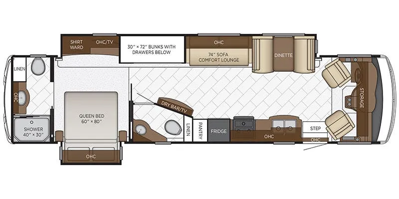 Newmar Bay Star 3616 floor plan