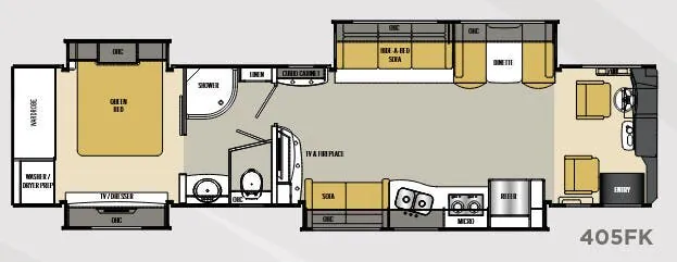 Coachmen Sportscoach Cross Country 405FK floor plan