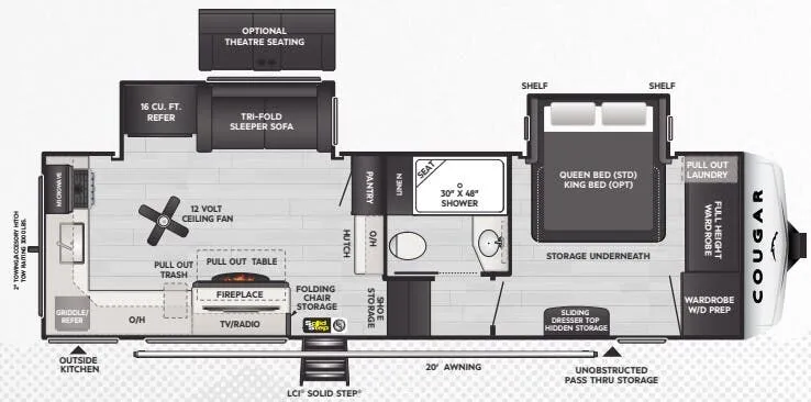 Keystone Cougar 260MLE floor plan