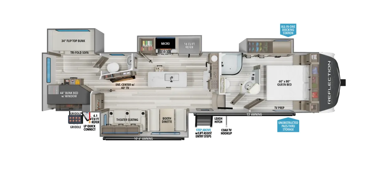 2026 Grand Design Reflection 311BHS - Floor plan