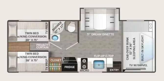 Thor Motor Coach Freedom Eddie Bauer 25EB floor plan