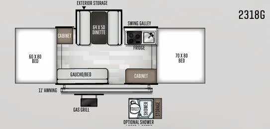 Forest River Rockwood Freedom 2318G floor plan