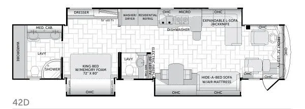 American Coach American Revolution 42D floor plan