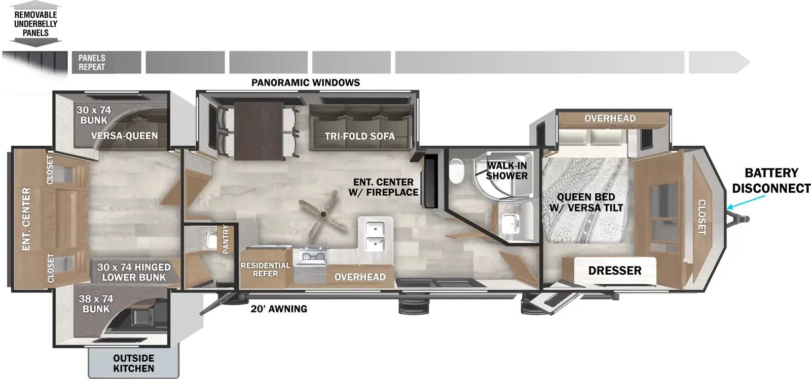 Forest River Wildwood Lodge 42QBQ floor plan