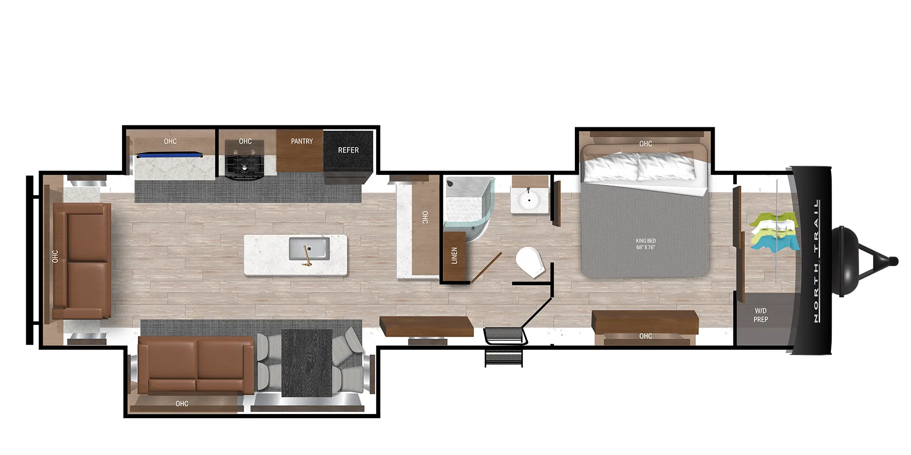 Heartland North Trail Ultra-Lite Travel Trailer 33RETS floor plan