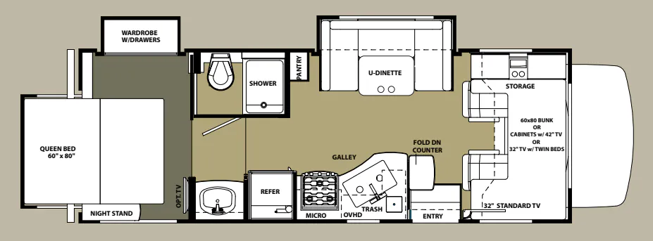 Forest River Sunseeker 2500TS floor plan