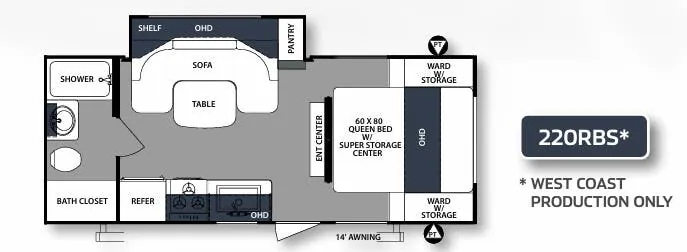Forest River Surveyor Luxury 220RBS floor plan