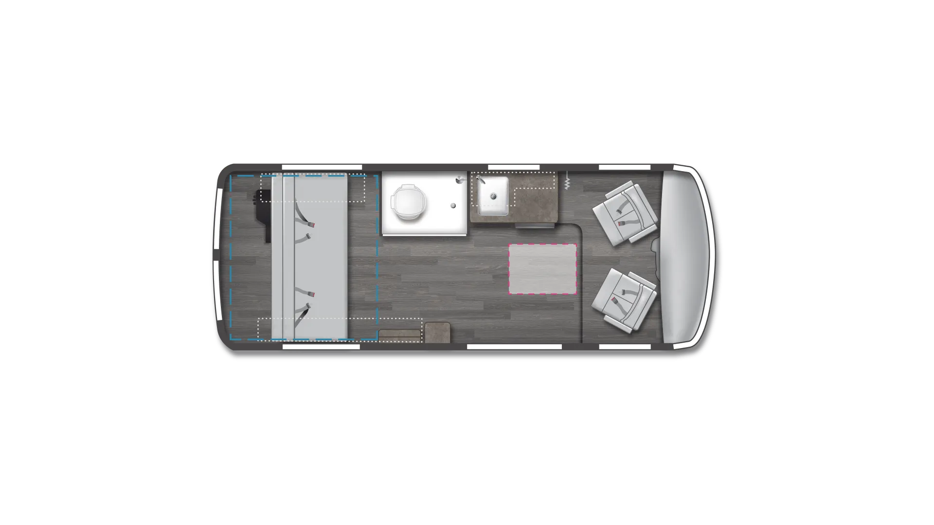 Winnebago Roam Open Concept 59RZPT (open concept) floor plan