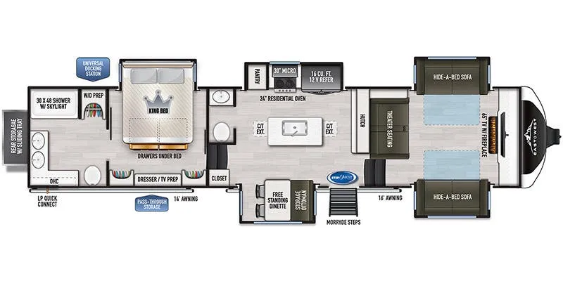 2024 East to West Ahara 380FL - Floor plan