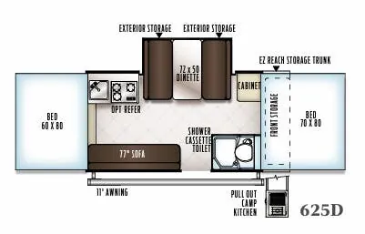 Forest River Flagstaff Classic 625D floor plan