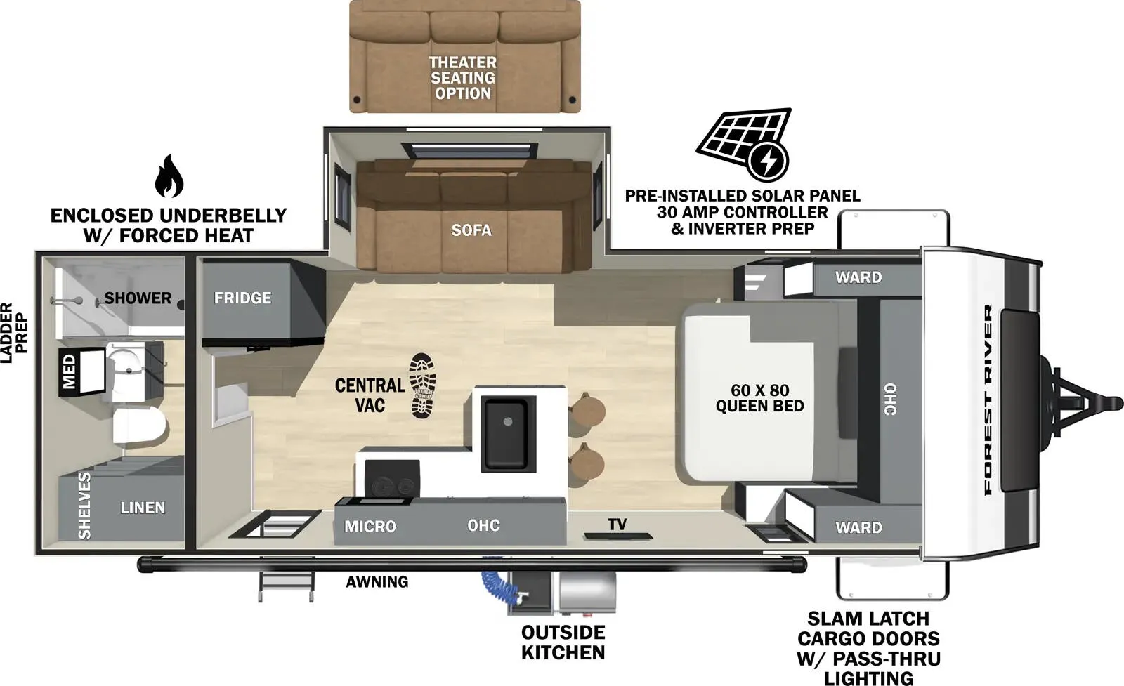 Forest River IBEX 19QRB floor plan