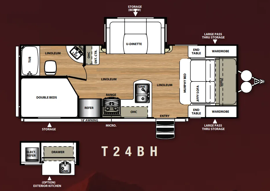 Forest River Wildwood Heritage Glen Hyper-Lyte 24BH floor plan