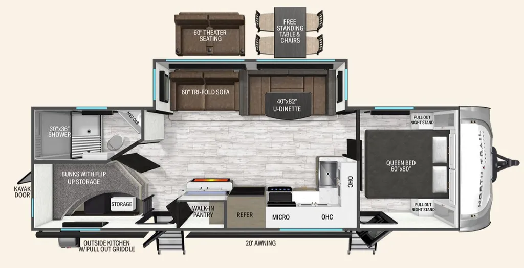 2026 Heartland North Trail 260DB floor plan