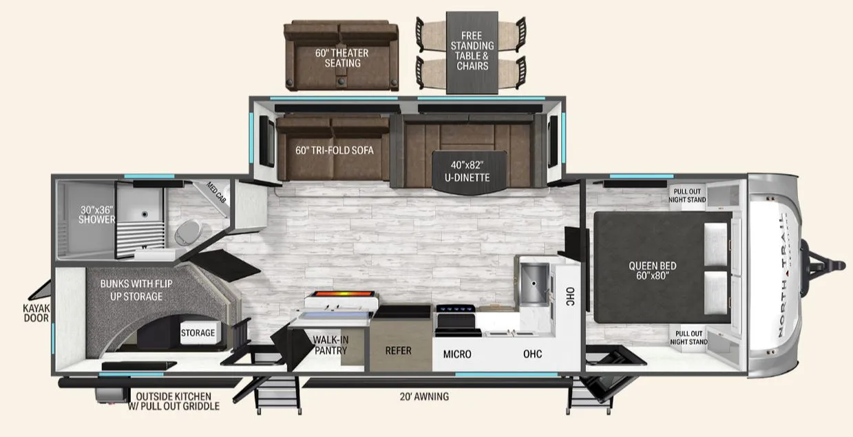 2026 Heartland North Trail 260DB - Floor plan
