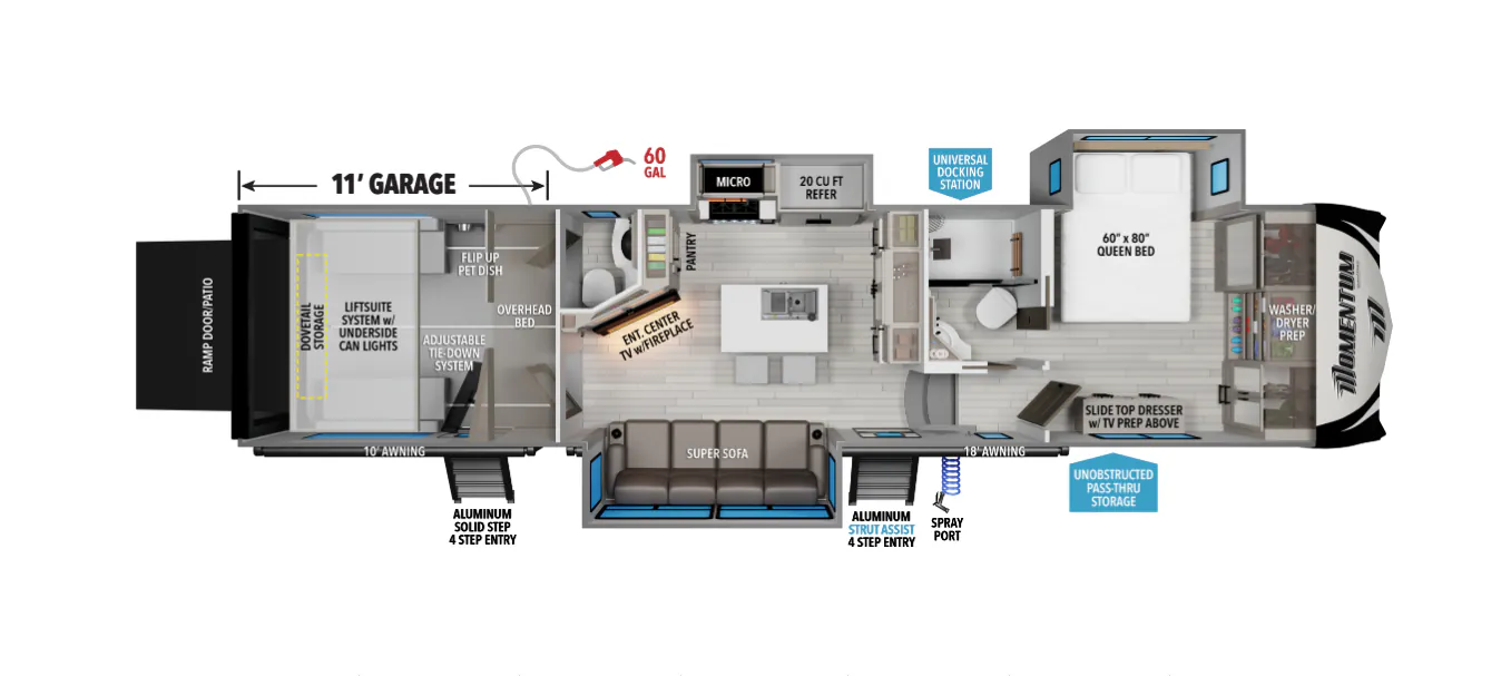 Grand Design Momentum M-Class 351MS floor plan