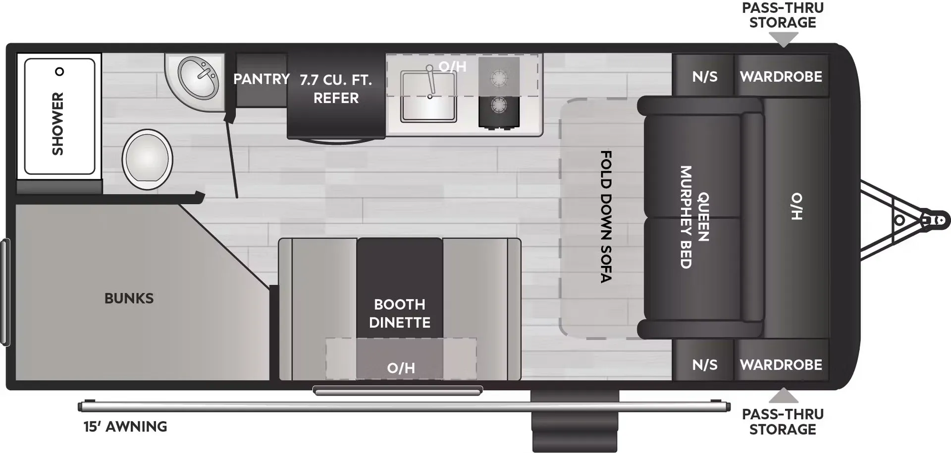 Keystone Hideout Mini 230MBBH floor plan